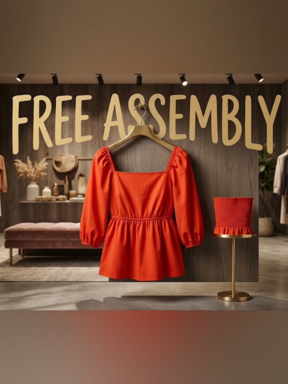 NWOT Free Assembly Square Neck Peplum Top Size L